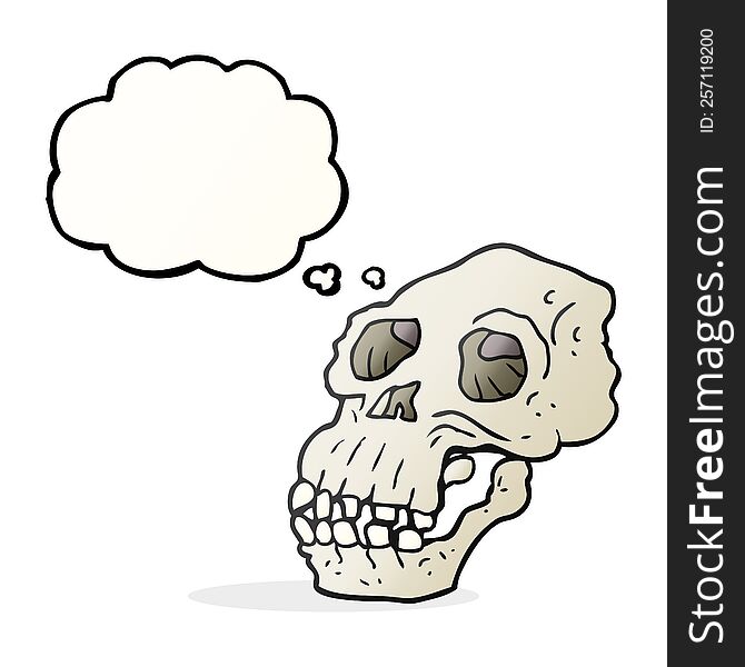 Thought Bubble Cartoon Ancient Skull