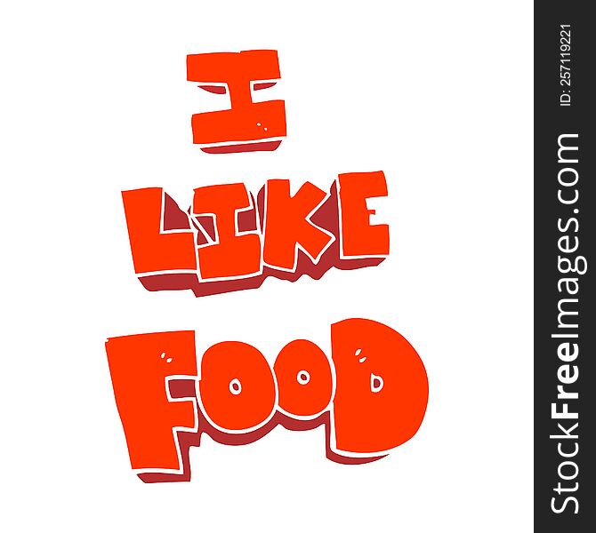 flat color illustration of i like food symbol. flat color illustration of i like food symbol