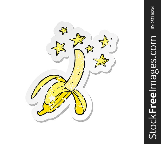 retro distressed sticker of a cartoon amazing banana