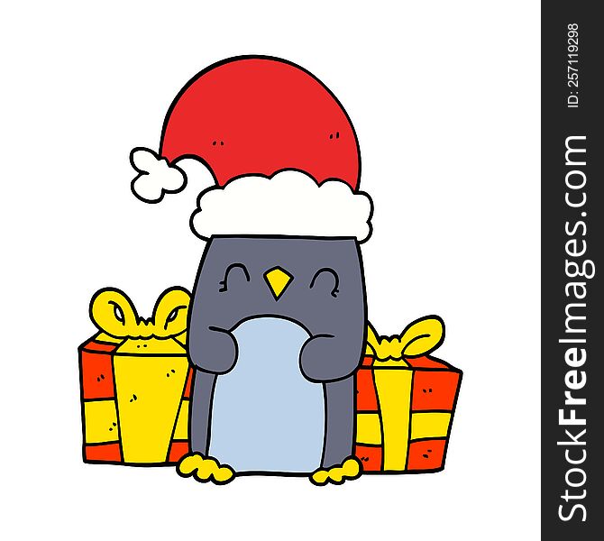 cute christmas penguin