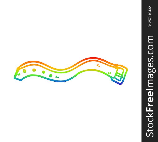 rainbow gradient line drawing of a cartoon belt