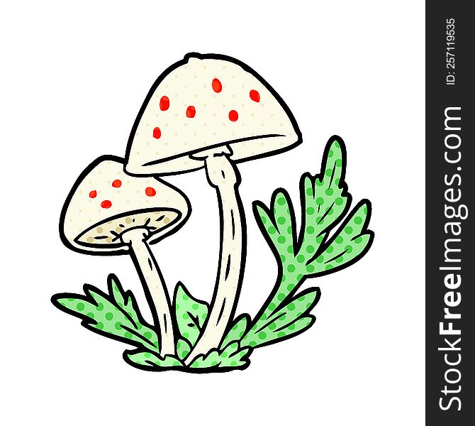 cartoon wild mushrooms. cartoon wild mushrooms