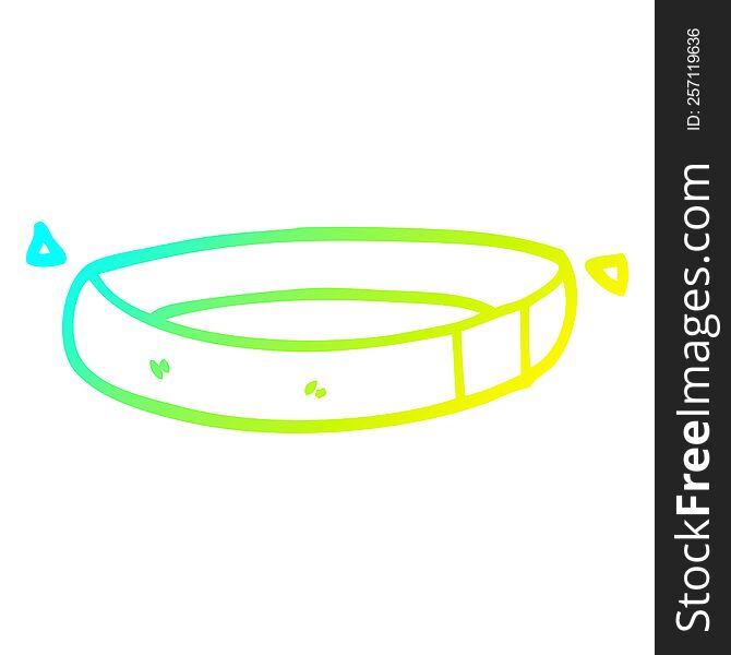 cold gradient line drawing of a cartoon dog collar