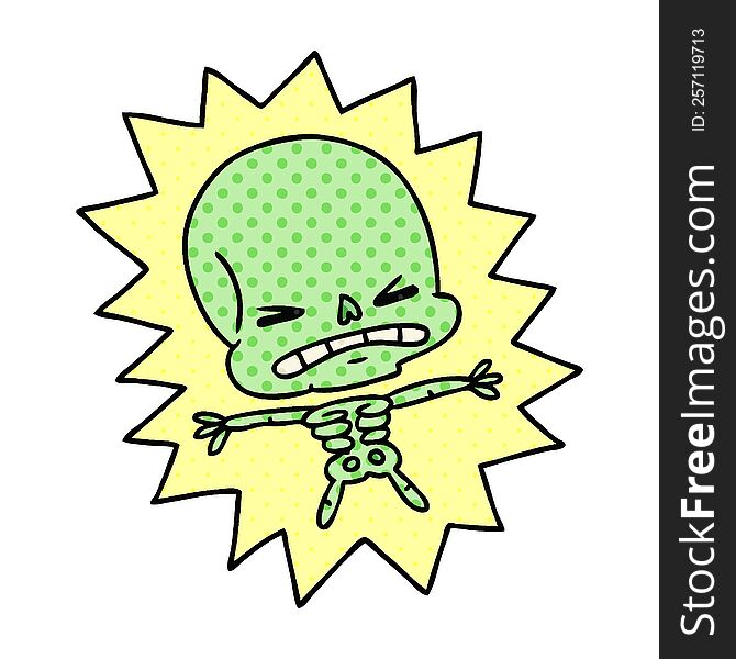 Cartoon Of A Scary Skeleton