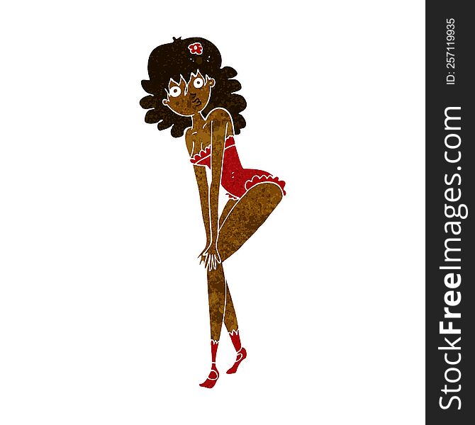 cartoon woman in lingerie