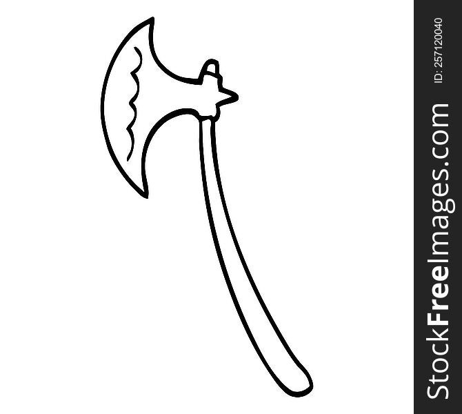line drawing cartoon medieval axe