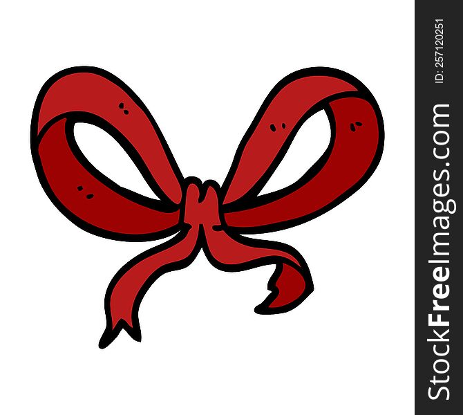cartoon doodle red bow