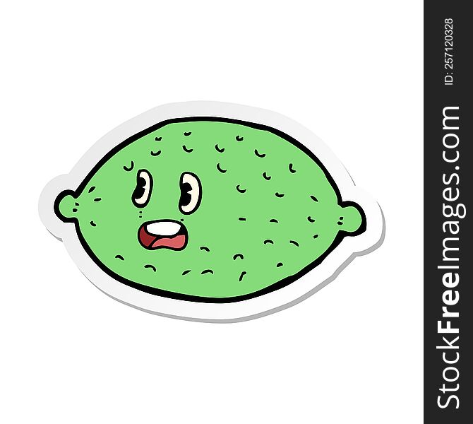 sticker of a cartoon lime