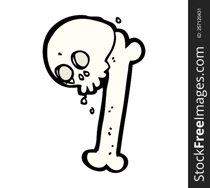 cartoon halloween bone number