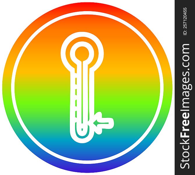 low temperature circular icon with rainbow gradient finish. low temperature circular icon with rainbow gradient finish