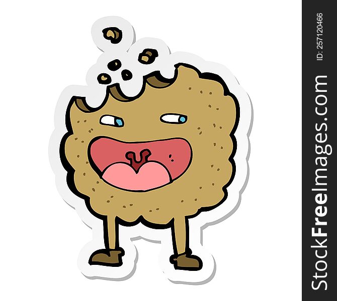 sticker of a cookie cartoon character