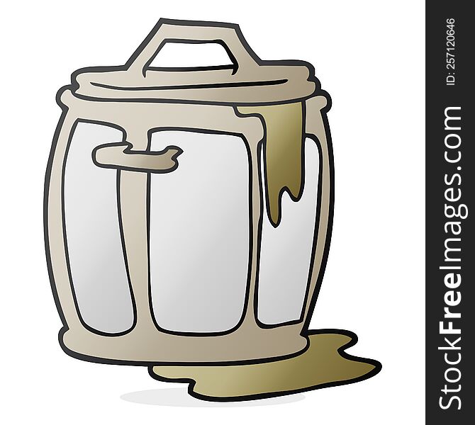 freehand drawn cartoon dirty garbage can