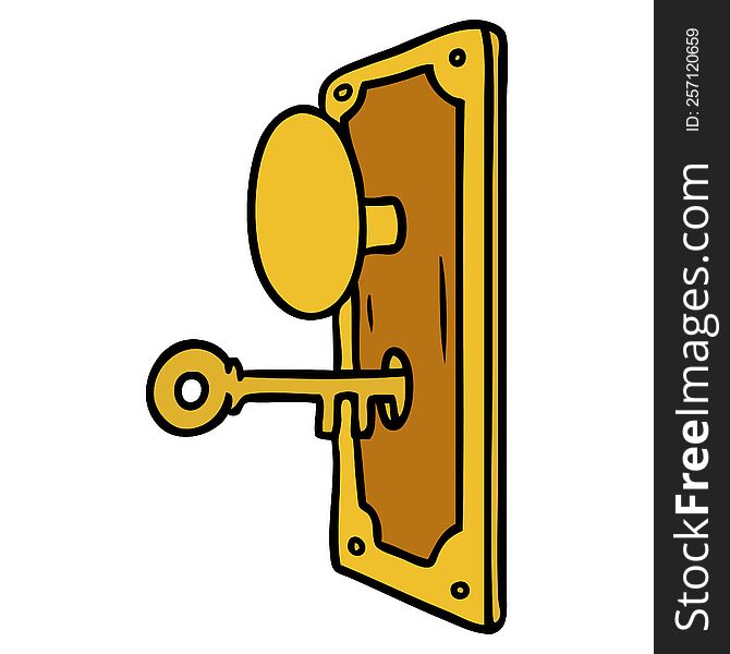 cartoon doodle of a door handle