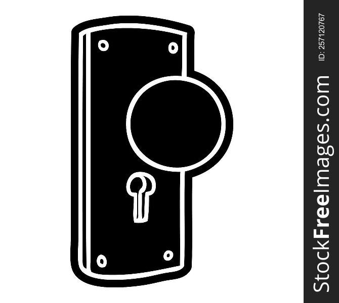 cartoon icon of a door handle. cartoon icon of a door handle