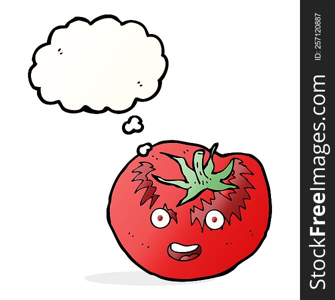 Cartoon Tomato With Thought Bubble