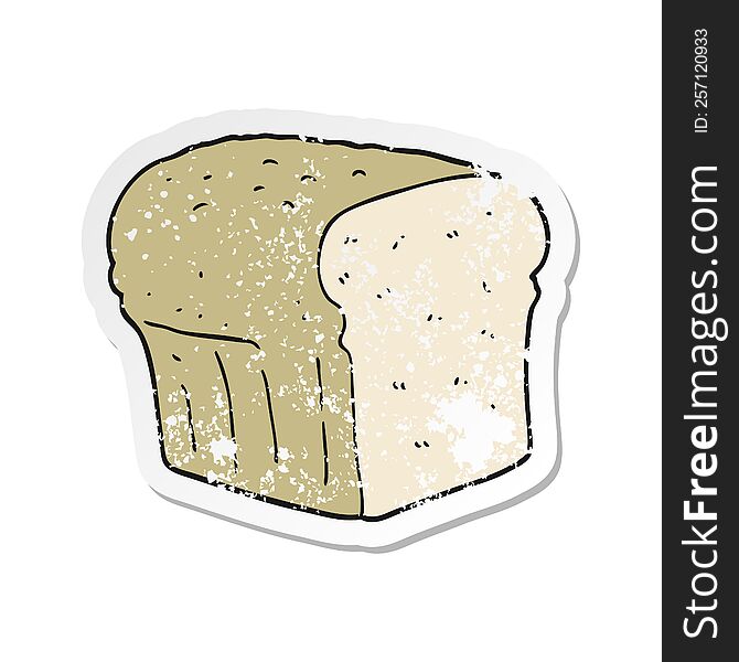 retro distressed sticker of a cartoon bread