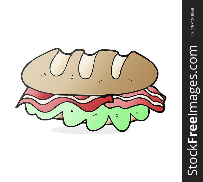 cartoon huge sandwich