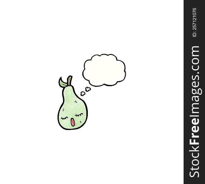 cute pear with thought bubble