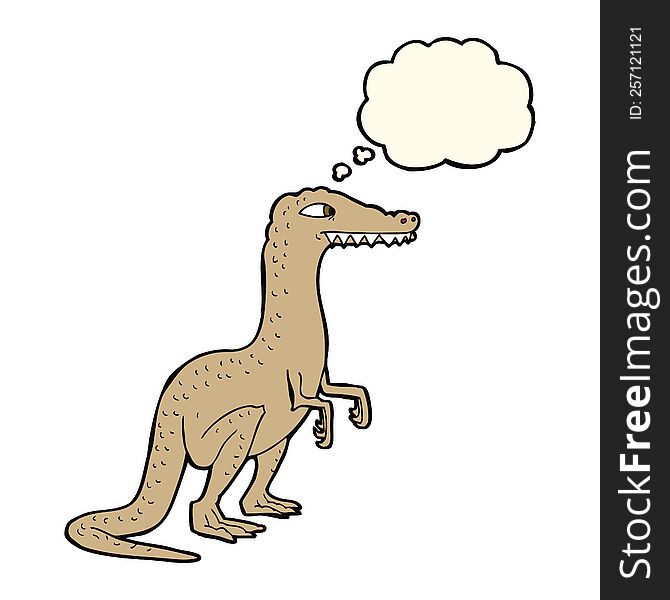 cartoon dinosaur with thought bubble