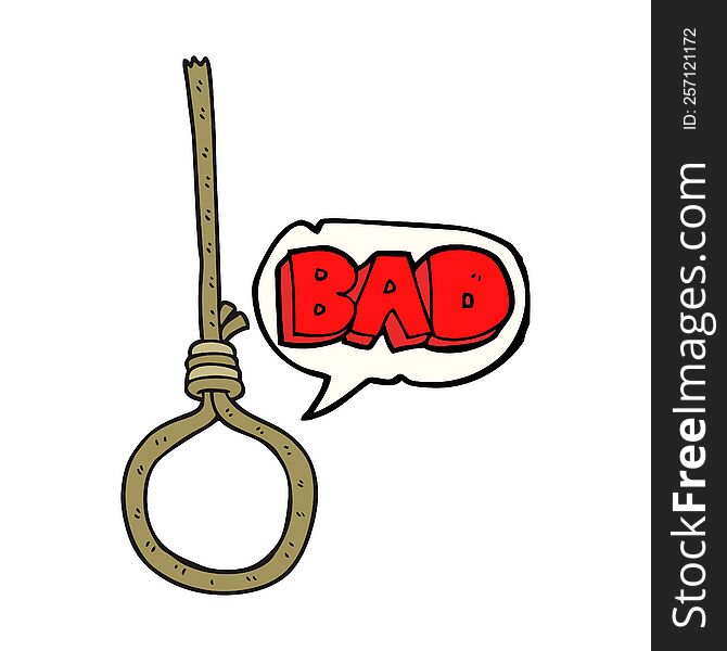 speech bubble cartoon noose