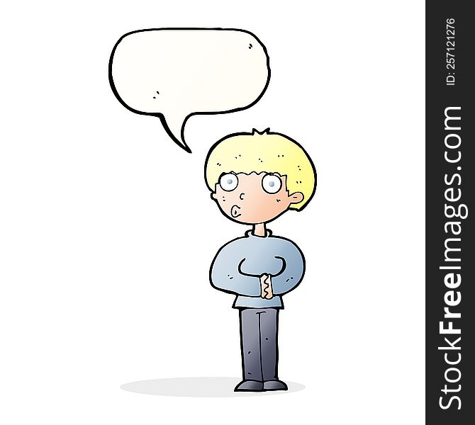 Cartoon Curious Man With Speech Bubble