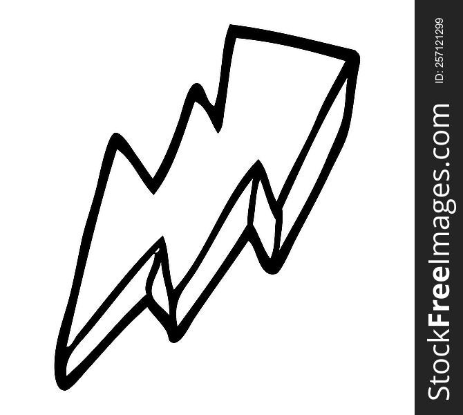 Line Drawing Cartoon Lightning Bolt Symbol