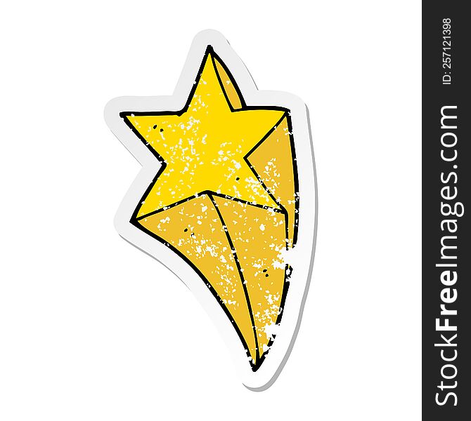 Distressed Sticker Of A Cartoon Shooting Star