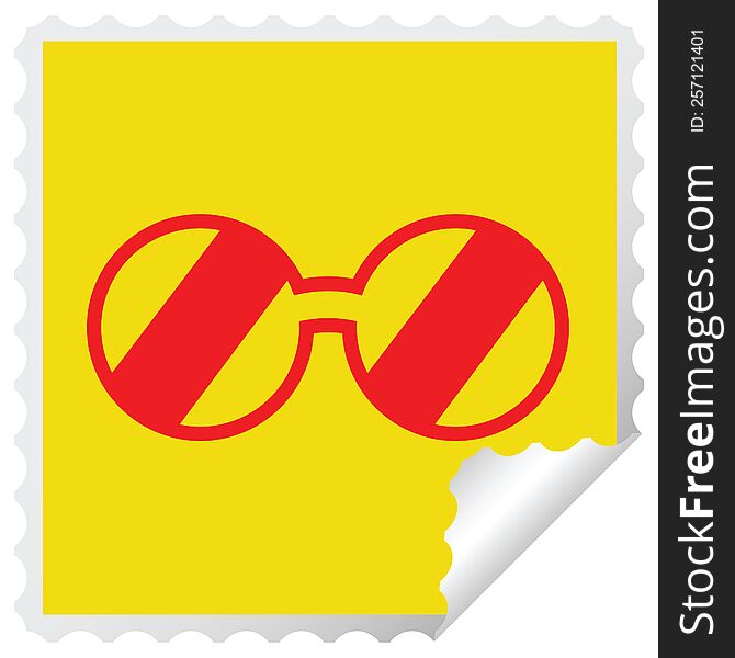 Spectacles  Square Peeling Sticker