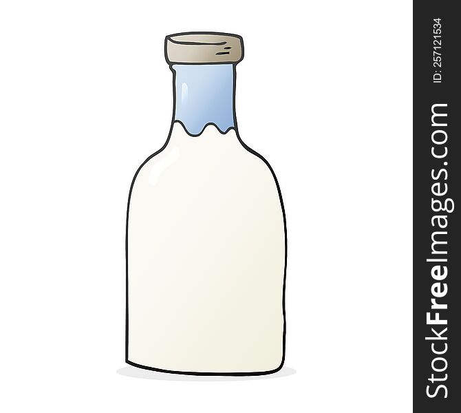 freehand drawn cartoon milk bottle