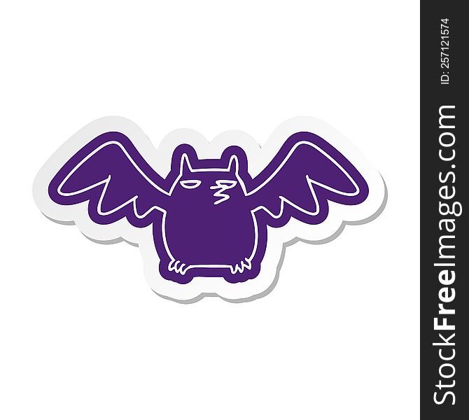 cartoon sticker of a night bat