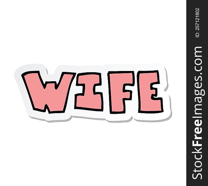 sticker of a cartoon word