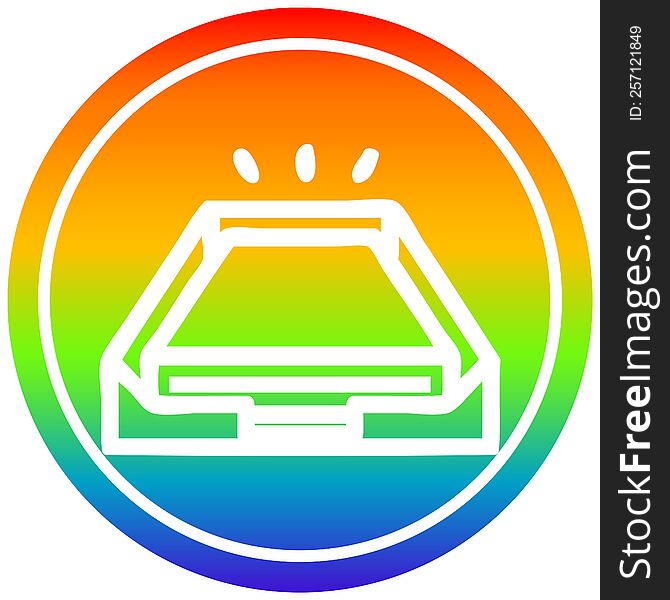 low office paper stack circular icon with rainbow gradient finish. low office paper stack circular icon with rainbow gradient finish