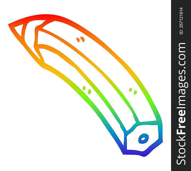 Rainbow Gradient Line Drawing Cartoon Colored Pencil