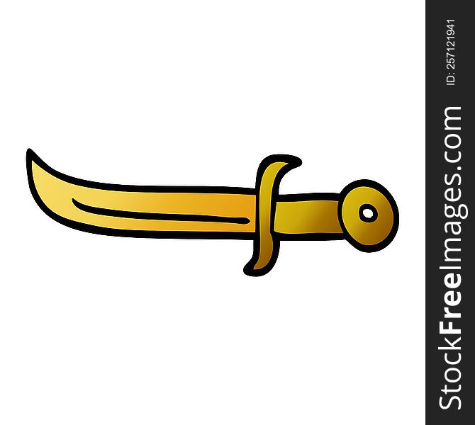 cartoon doodle golden dagger