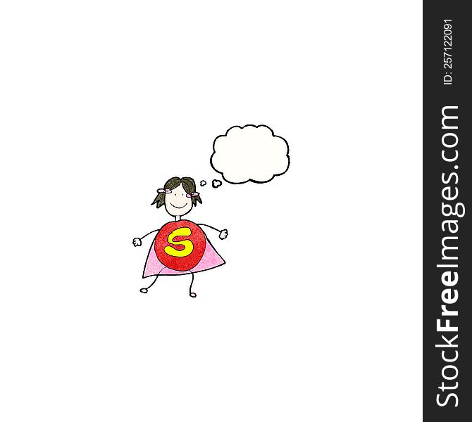 child\'s drawing of a superhero girl