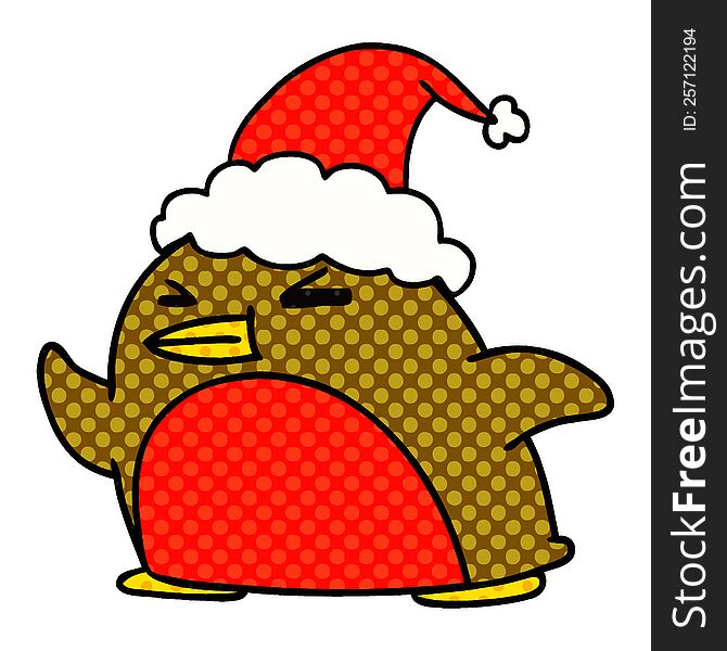 Christmas Cartoon Of Kawaii Robin