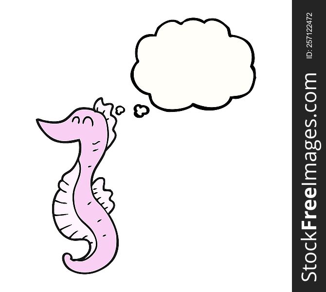 thought bubble cartoon seahorse