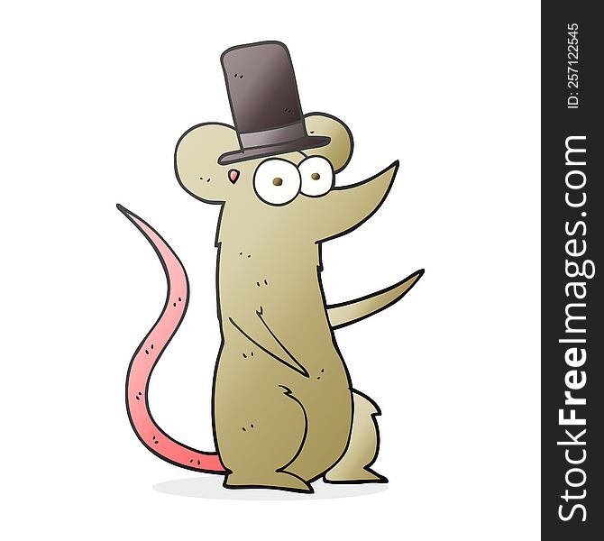 Cartoon Mouse Wearing Top Hat