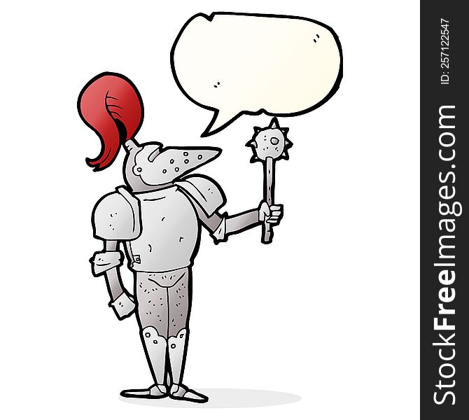 Speech Bubble Cartoon Medieval Knight