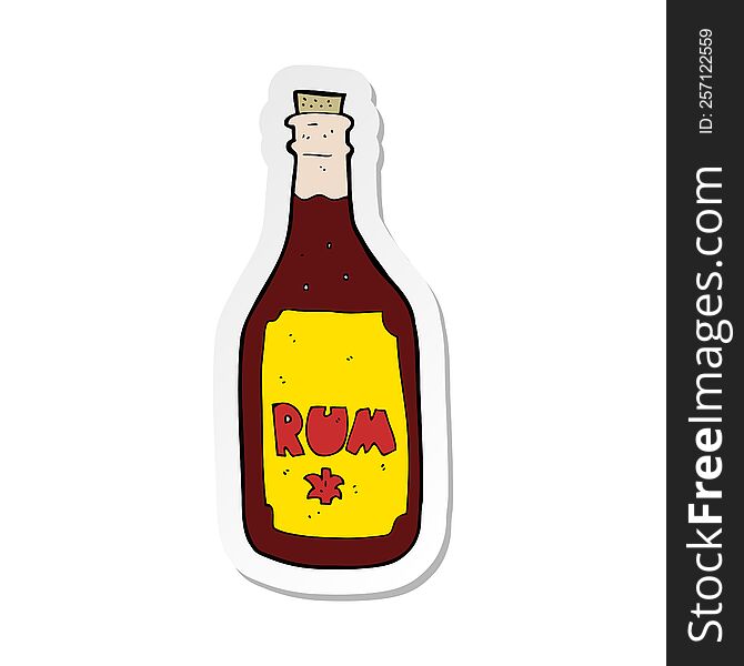 sticker of a cartoon rum bottle