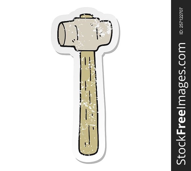 Distressed Sticker Of A Cartoon Sledgehammer