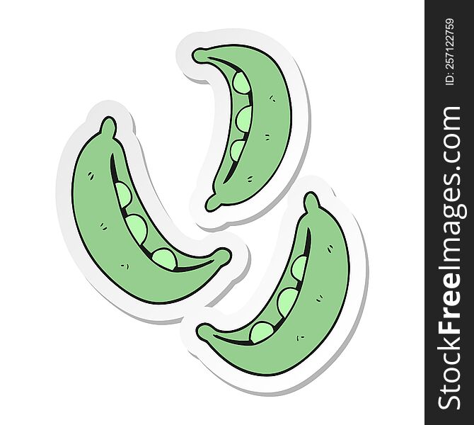 sticker of a cartoon peas