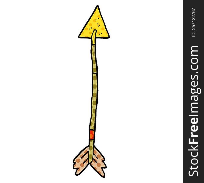 cartoon doodle golden arrow