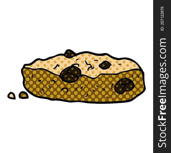 cartoon doodle choclate chip cookie