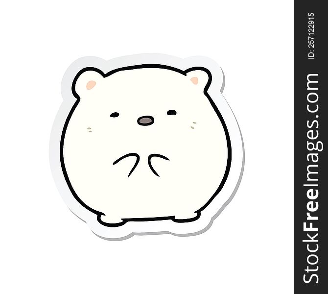 sticker of a cartoon polar bear