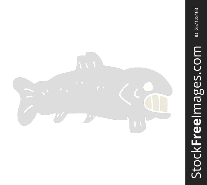 flat color illustration cartoon large fish
