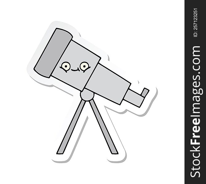 sticker of a cute cartoon telescope