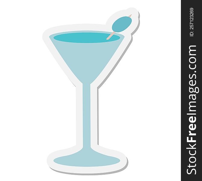 cocktail glass sticker