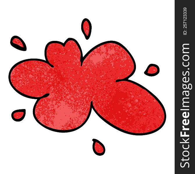 cartoon doodle of a red splat of paint