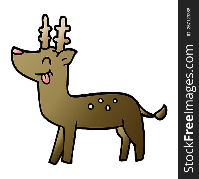 cartoon doodle happy deer